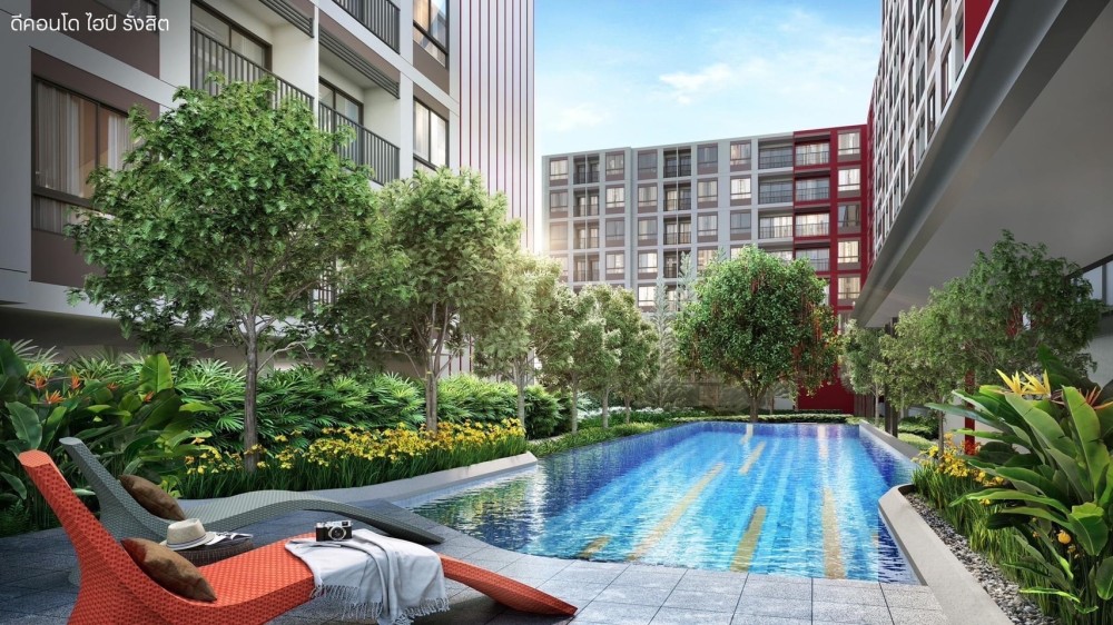 ขายดาวน์ ดีคอนโด ไฮป์ รังสิต ชั้น 4 ห้องขนาด 24.25 ตรม. Fully furnished สนใจเป็นเจ้าของ จองเลย