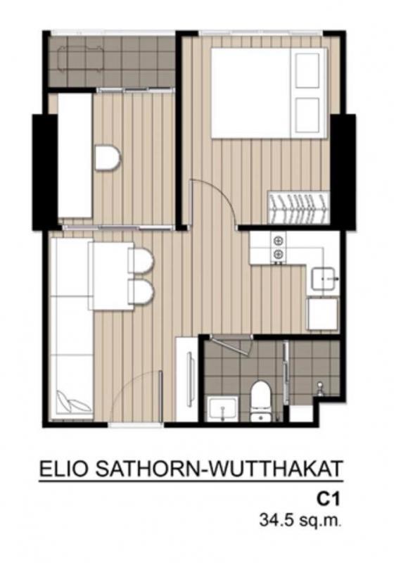 ขายดาวน์คอนโด Elio สาทร-วุฒากาศ  1 bed plus 34.5ตร.ม. ตึกA ชั้น10 วิวเริดเว่ออ รีบจองด่วนๆๆ