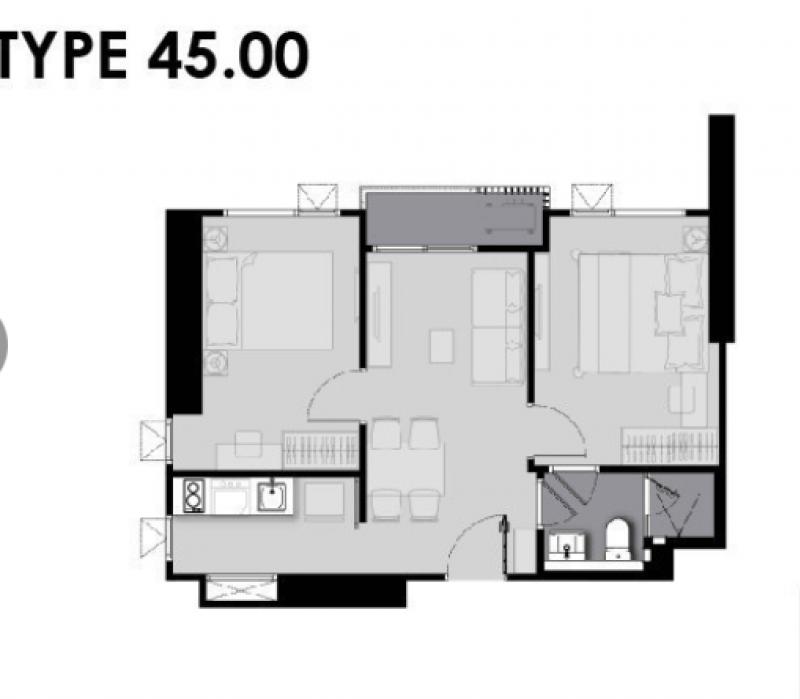 ขายดาวน์  life asoke rama 9  2 ห้องนอน  วิวสวยไม่มีตึกบัง มองเห็นตึกใบหยก ซื้อเลยคุ้มแน่