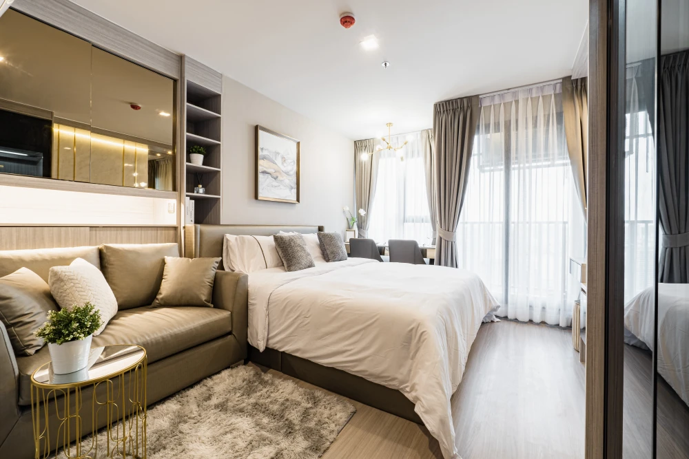 For sale or rent!! Life Ladprao Condo, 38th floor, Building B, beautiful room, fully furnished, ready to move in. Don't miss out!!