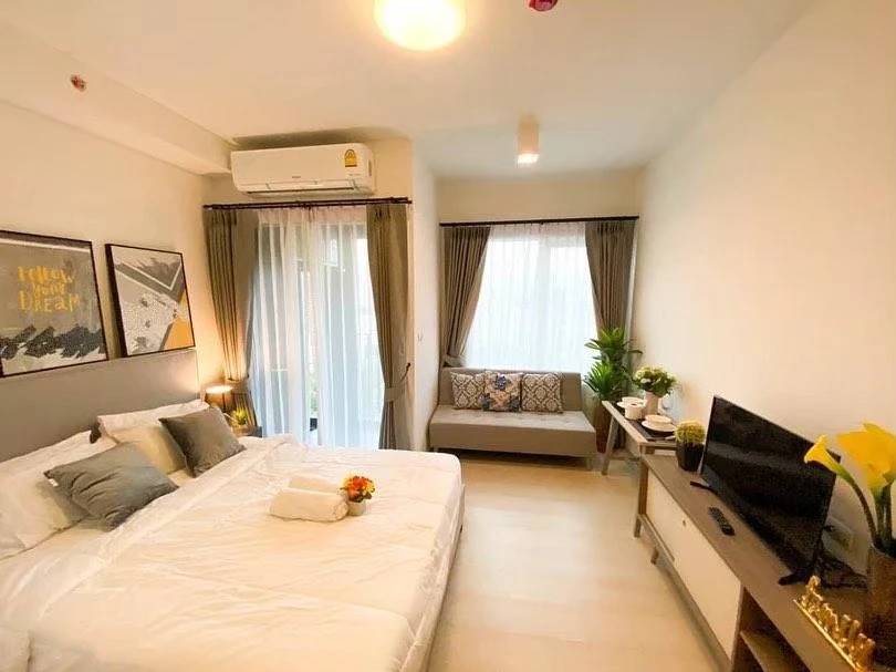 Condo for sale, Chapter One Eco Ratchada-Huai Khwang, beautiful room, good location, best price in the project.