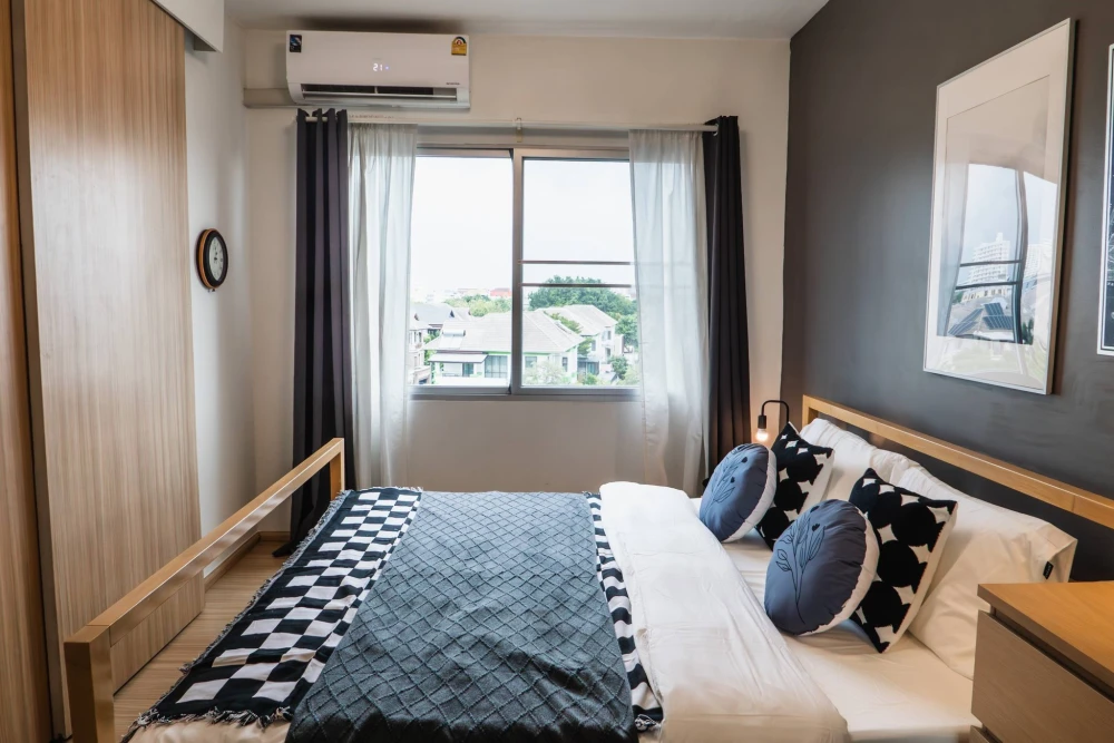 Condo for sale: A Space Play Ratchada-Sutthisan. Fully furnished in Modern Scandinavian style, emphasizing simplicity, warmth, and comfort, creating a