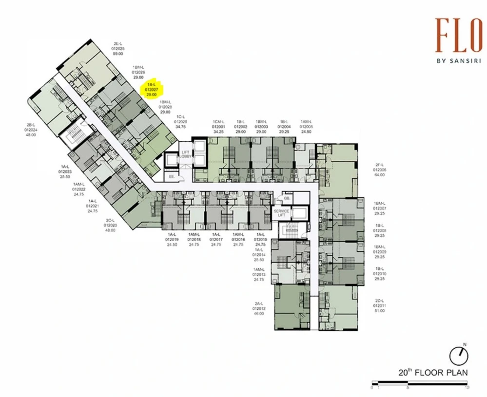 Selling down payment FLO BY SANSIRI, loft room, 20th floor, river view, best location, come and reserve today.