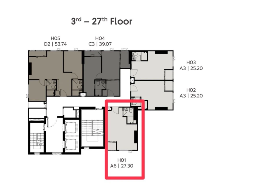 Condo for sale by down payment: Cobe Ratchada Rama 9, largest studio unit on the 27th floor with great views. Special price available! Book now!