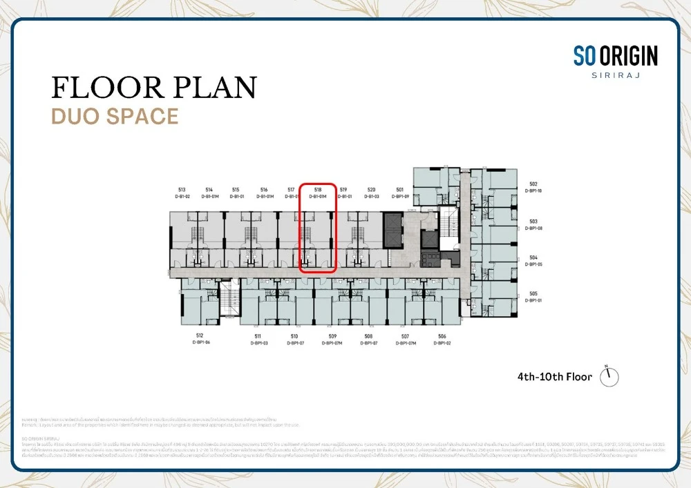 Selling a DUO SPACE condo unit at SO Origin Sirira. High ceilings (4.20 meters). Convenient and complete amenities. Buy now!
