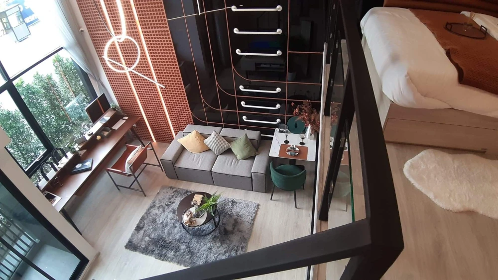 Selling down payment Origin Plug & Play Srinakarin, 19th floor room, Duo space style, high ceiling, not cramped, must reserve