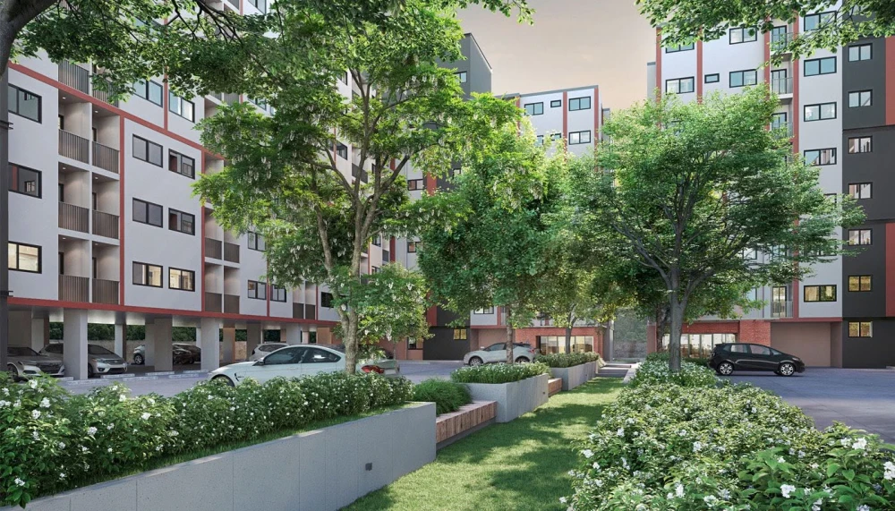 Down payment sale for Sena Kit Samrong Interchange. Spacious unit, not cramped, includes furniture and kitchen set (standard project specifications).