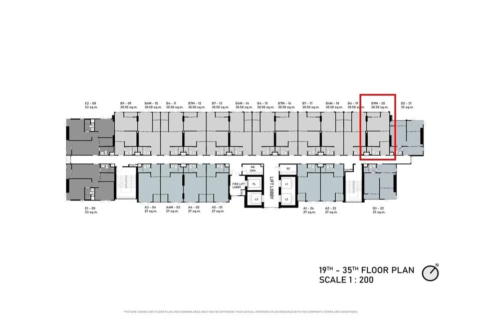 Selling down payment, Aspire On Nut Station, 22nd floor, north side, not hot sun, good view, not blocked by neighboring buildings, very worth booking.
