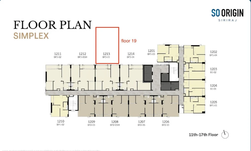 Selling down payment, So Origin Siriraj, 19th floor, North side, good project, complete common area, reserve now, don't wait.