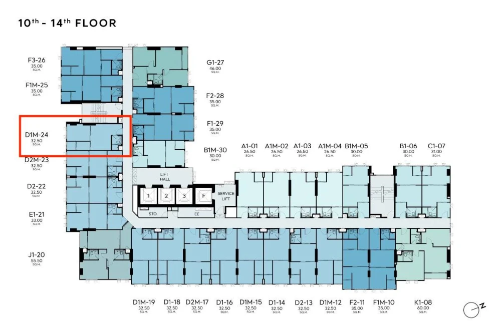 Selling down payment ASPIRE Vibha-Victory, 12th floor, good project, complete common area, interested in owning, hurry and reserve now.