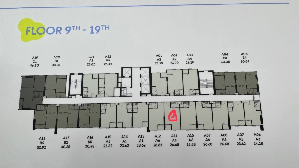 Selling down payment for COBE Kaset Sripatum, 9th floor. Great view, not obstructed by other buildings. Located next to the BTS Green Line, very conve