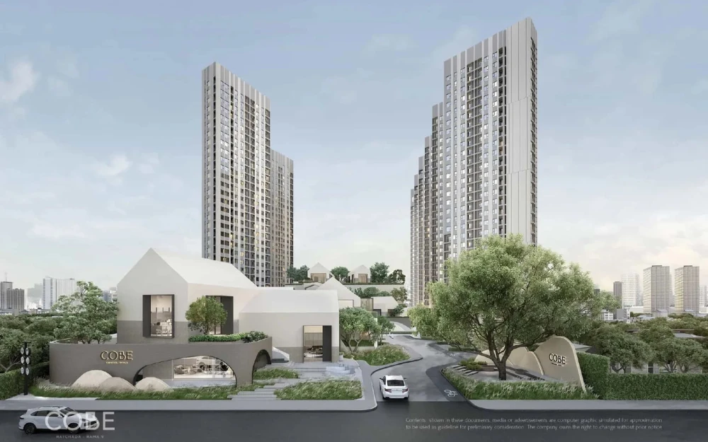 Down payment sale for COBE Ratchada Rama 9, spacious room, lots of usable space, 15th floor, good location, complete facilities, reserve now!