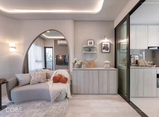 Selling down payment for COBE Ratchada Rama 9. A lovely unit on the 12th floor with ample living space,a great location,and a beautiful view. Book now