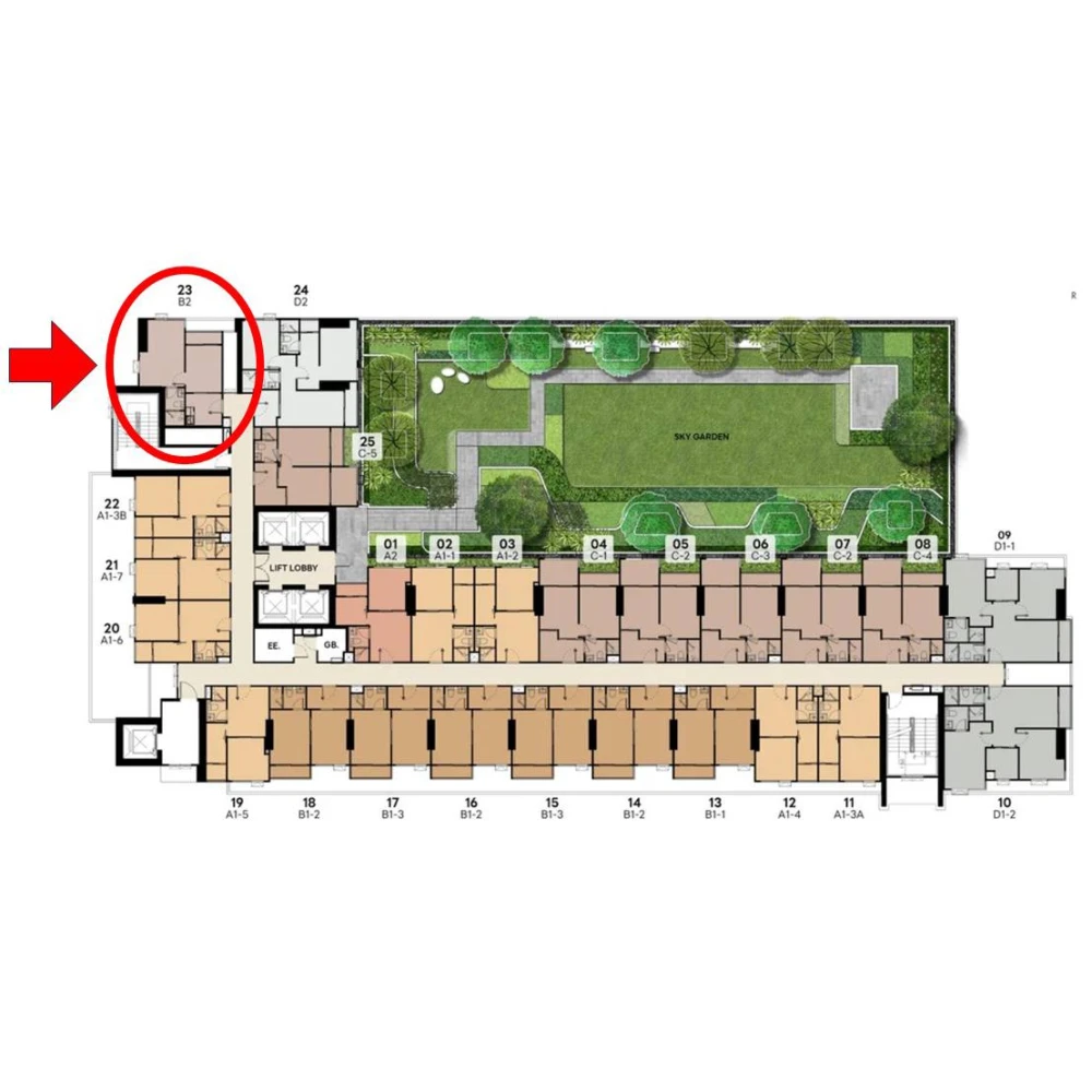 Down payment sale for FLEXI Riverview–Charoennakorn. “No adjoining rooms”. Surrounded by no noise from neighbors. Come reserve now.