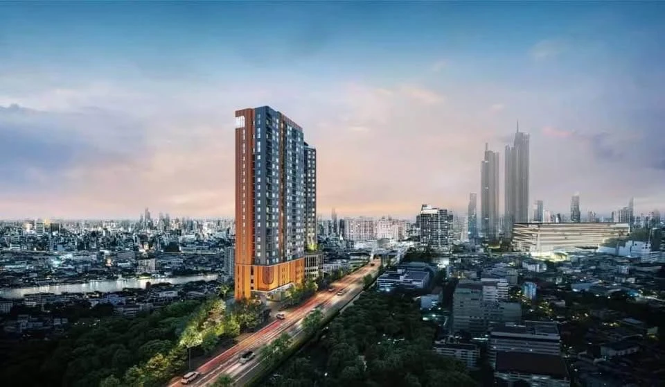 Selling down payment FLO by Sansiri, 12th floor, city view + Icon Siam, cool room, no need for full sun, urgent... hurry up!