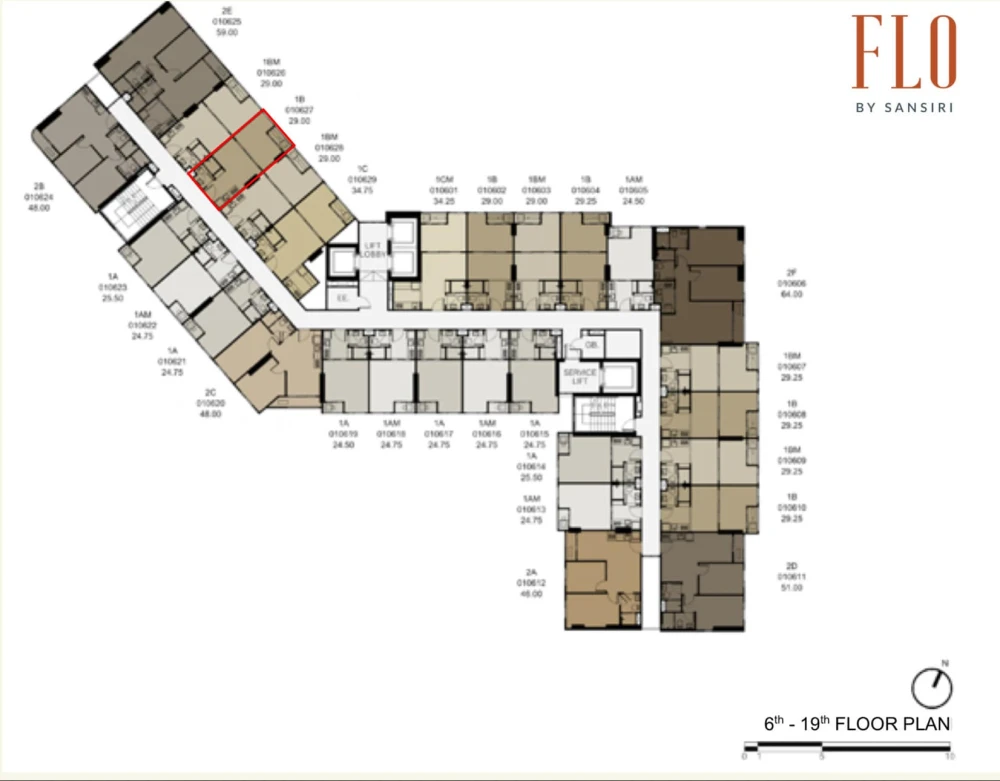Selling down payment FLO by Sansiri, 14th floor, good project, good location, interested in owning, hurry and reserve now.
