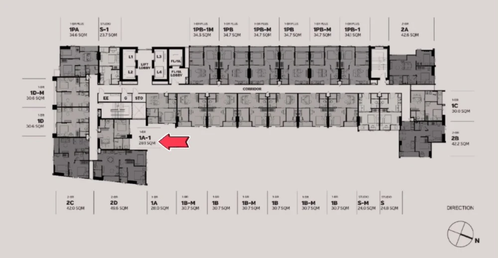 Selling down payment Metris District Ladprao, 22nd floor, good project, complete facilities, hurry and reserve now.
