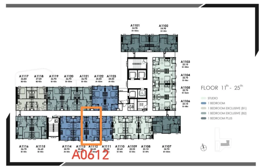 Down payment for sale: Modiz Avantgarde, 1 bedroom, 1 bathroom, nice project, good location, book now