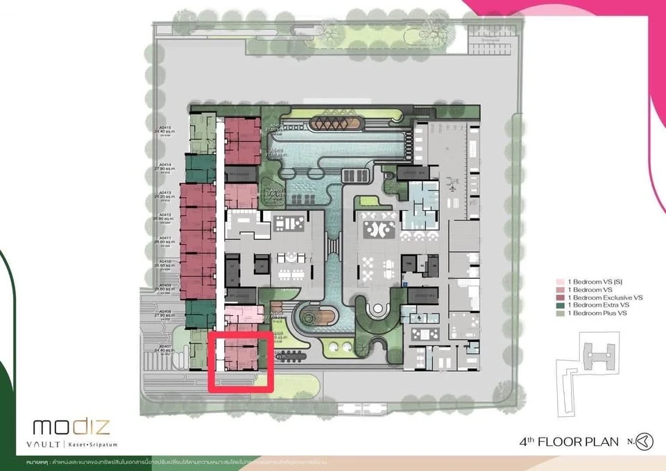 Selling down payment Modiz vault Kaset Sripatum, 4th floor, 2-storey loft room, garden view, corner room, hurry and reserve before you miss out!
