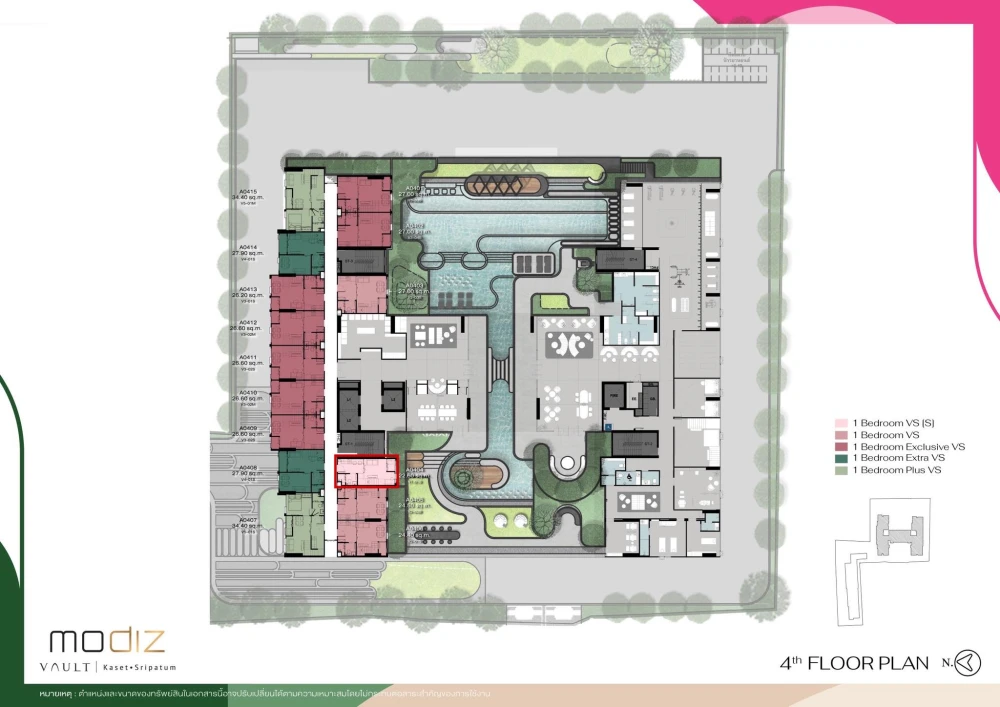 Selling down payment for Modiz Vault Kaset Sripatum, 4th floor unit, high ceilings, spacious and fully furnished. Book now!
