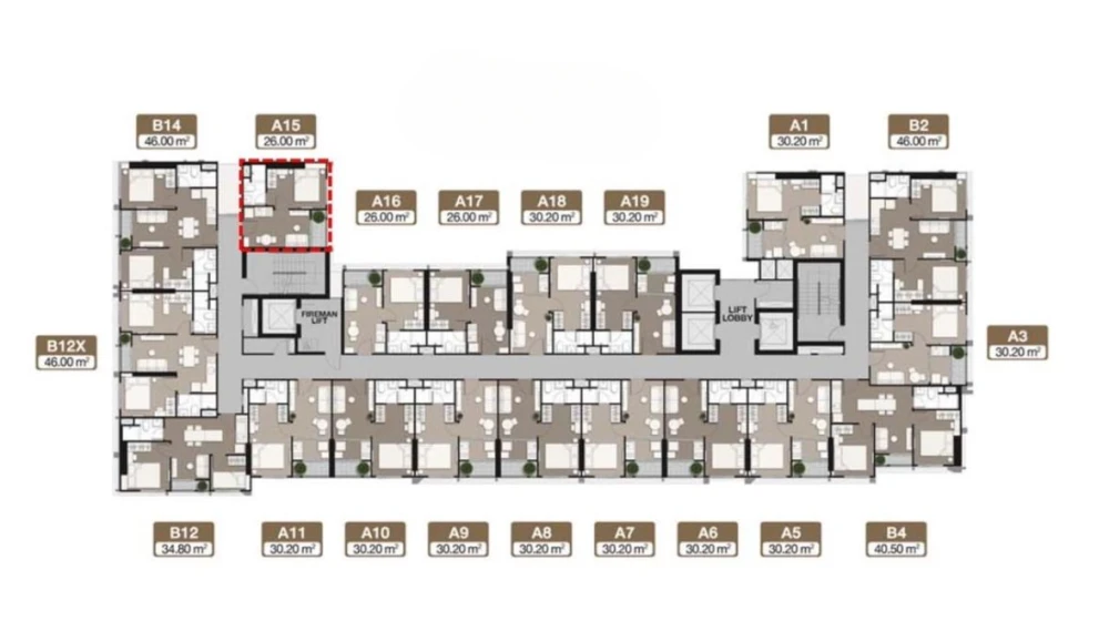 Down payment sale NUE District R9, 26th floor, high floor, open view, north direction, room is not hot, private room location, corner room.