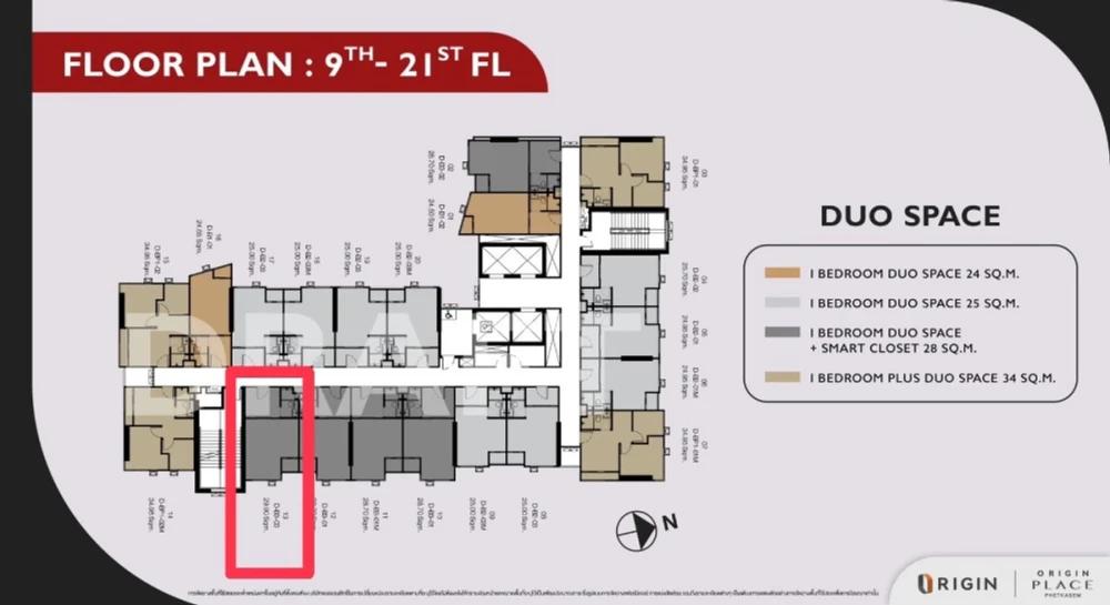 Selling down payment for Origin Place Phetkasem, 20th floor. A great project, worth living in. Book now!