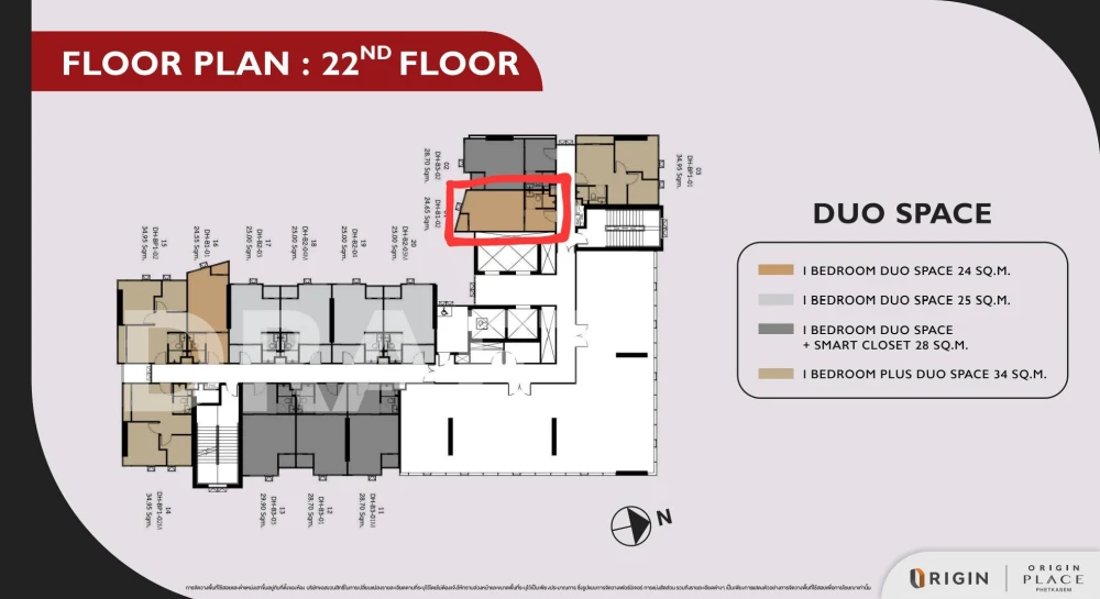Selling down payment for Origin Place Phetkasem, 22nd floor unit, beautiful unblocked view, full amenities. Book now!