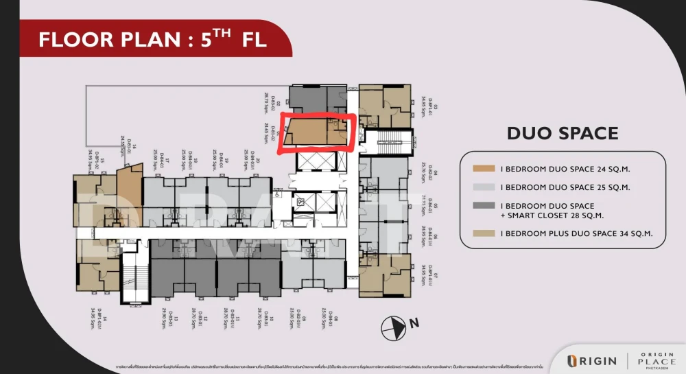 Selling down payment for Origin Place Phetkasem. High ceilings, spacious and airy unit. Good location, not crowded. Book now!