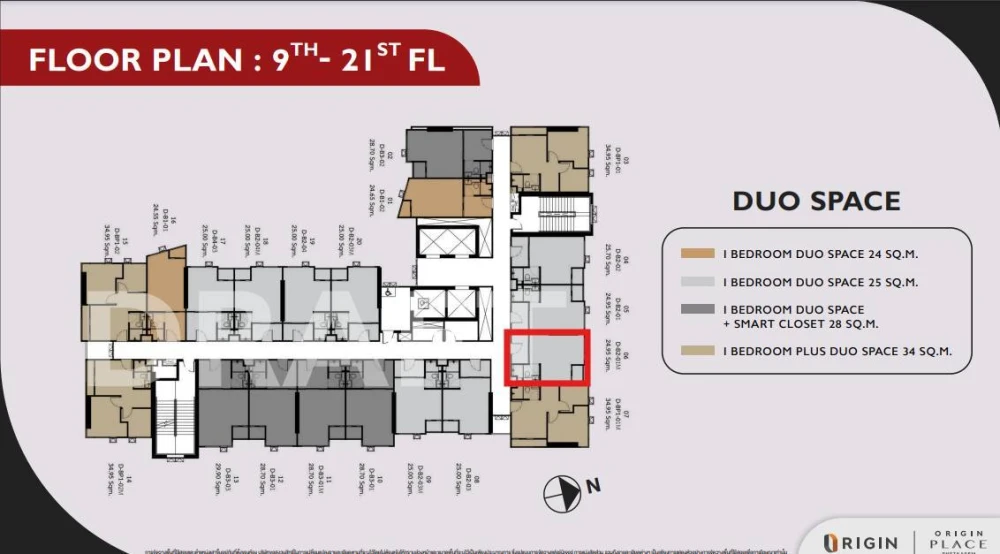Selling down payment Origin Place Phetkasem One Bedroom Duo Space room, high ceiling, airy, with lots of freebies, must reserve