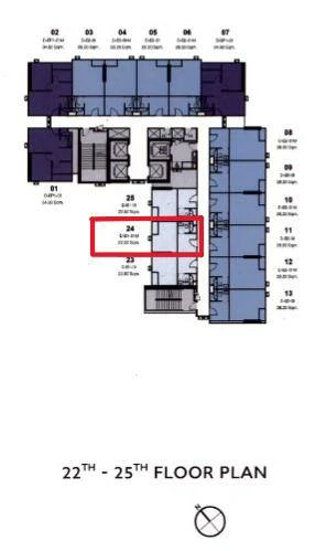 Selling down payment for Origin Play Bangkhunnon Triple Station, 1 Bedroom Duo Compact unit, 24th floor, high floor with great view. Buy now!