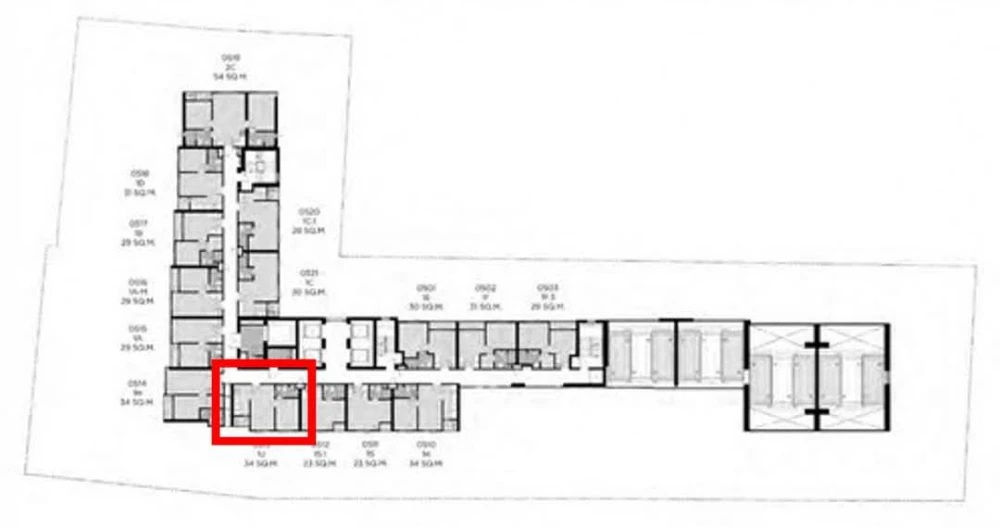 For sale, Quintara MHy'Den Pho Nimit, 1 large bedroom, 34 sq m., 8th floor, lots of space, north-facing room, cool and comfortable, must reserve now.