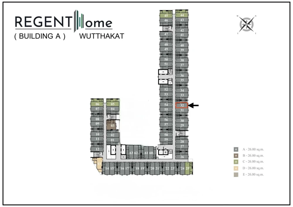 Selling down payment for Regent Home Wuttakat, north facing, cool breeze, not hot, empty room, can be decorated as you like, excellent location, very