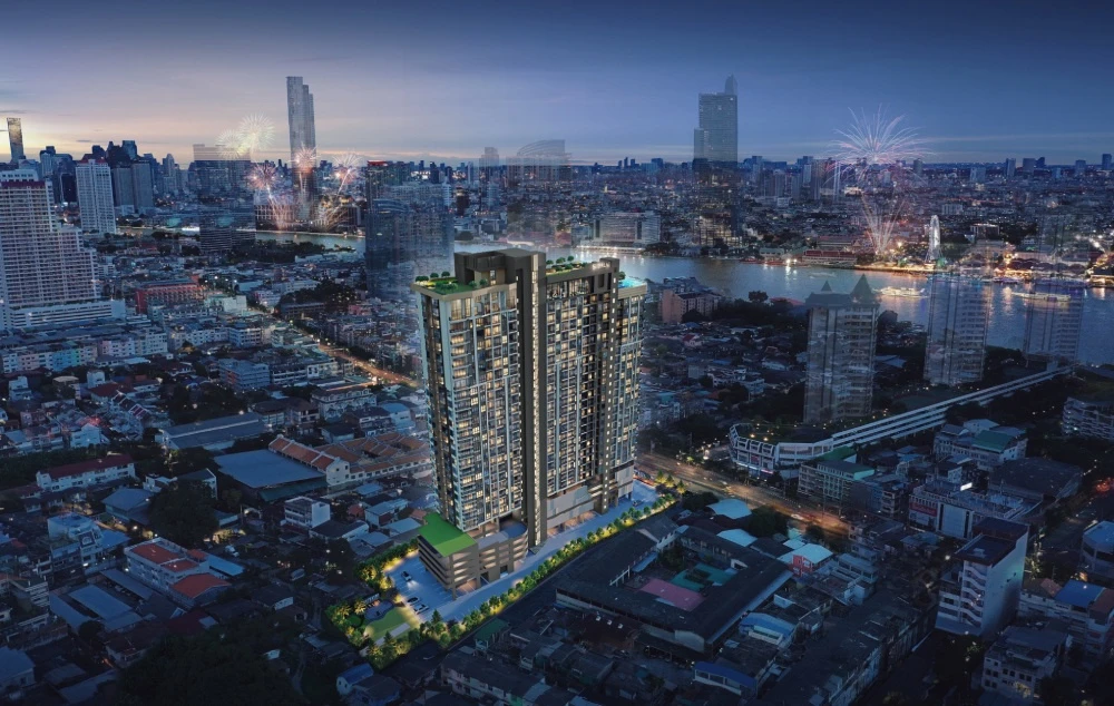 Down payment for sale Supalai Tyme Charoen Nakhon, 9th floor, position 17, river bend view. Interested? Hurry and reserve now!