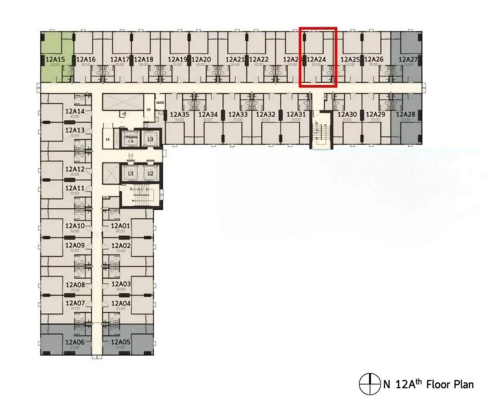 Selling down payment for Terra Residence 2, 2 units, 30 sq.m. each, north facing with Thammasat University view. Excellent location next to Thammasat
