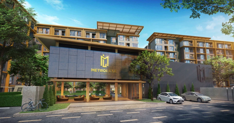 Urgent sale, Metrolux Kaset condo, corner room, 3rd floor, good view, garden view, city view, east-facing balcony, book now