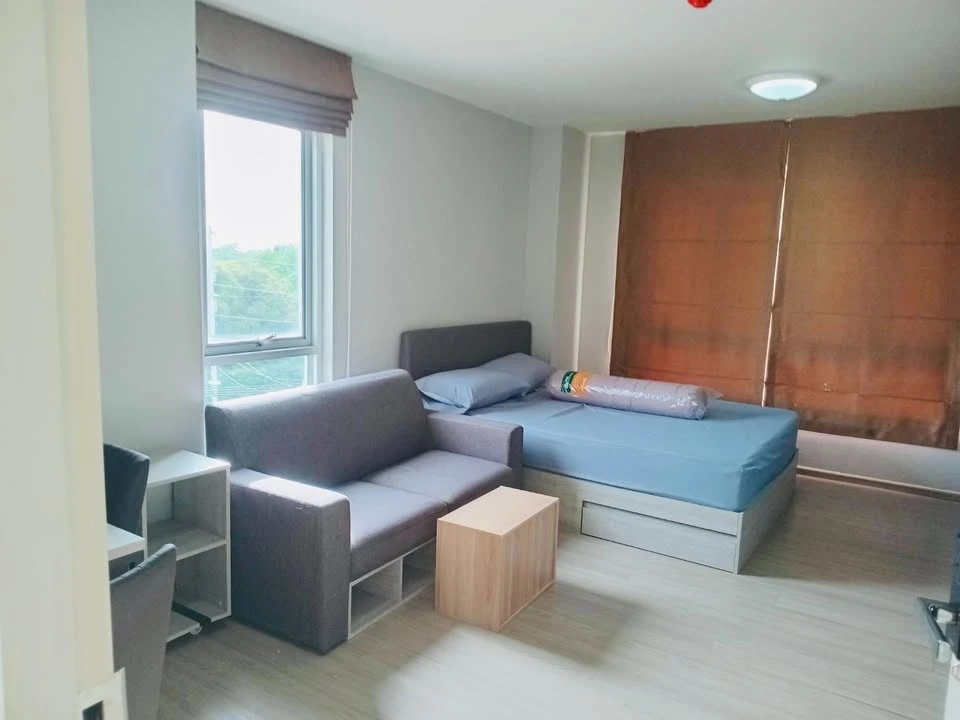 For sale: D Condo Campus Kamphaeng Saen. Fully furnished and equipped with electrical appliances. Ready to move in.