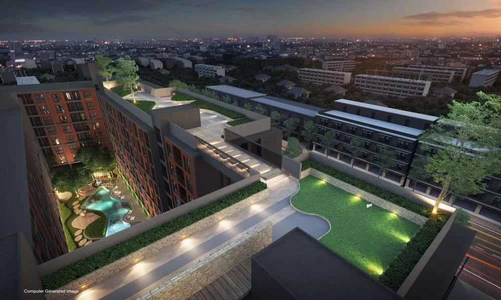 For sale, for rent, Monte Rama 9 Condo, ready to move in, not too expensive, complete here, hurry and book now, don't miss out.