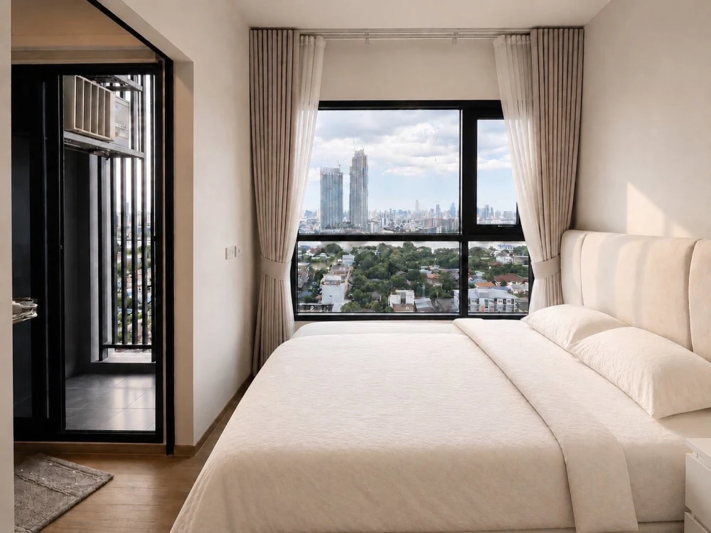 For sale or rent: Chapter One Spark Charansanitwong. Beautifully decorated unit in a modern, clean & minimalist style with warm, simple, and comfortab