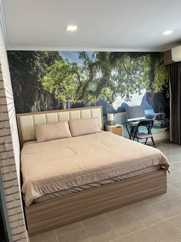 For sale or rent: The Parkland Bangna, studio room, high-quality wallpaper, fully furnished. Don't miss out!