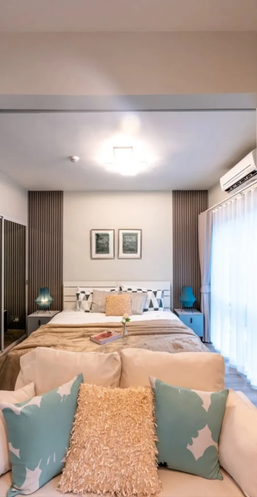 For sale: A Space Sukhumvit 77, beautiful room, simple design, ready to move in, fully furnished, peaceful atmosphere.