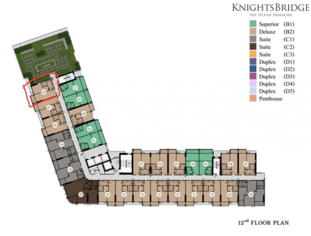For sale: KnightsBridge The Ocean Sriracha, 12th floor, sea view, fully furnished, nice to live in, reserve now.