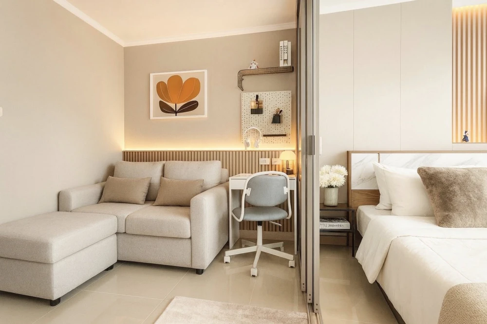 For sale: Lumpini Ville Naklua - Wongamat, a nice room with excellent built-in furniture. Just bring your bags and move in.