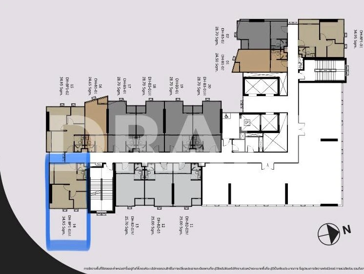 Selling Origin Place Phetkasem condo, high floor, very livable, not adjacent to other units, spacious and comfortable. Book now!
