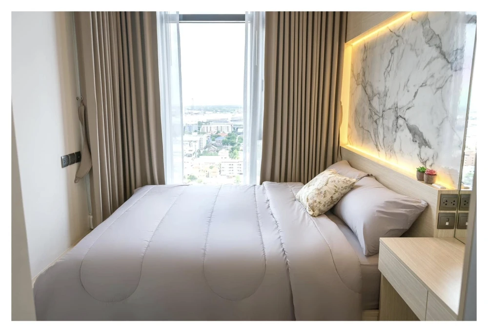 For sale: The Line Sukhumvit 101, 1 bedroom, 1 bathroom, decorated in a controlled tone, with excellent built-in walls. Reserve now!