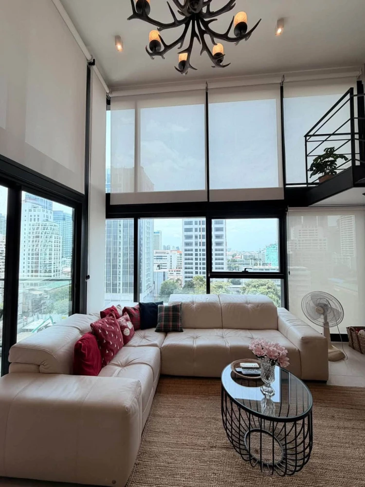 For Sale: The Lofts Silom. Features high-quality furniture imported from the USA and Italy. The unit is airy, boasts a distinctive Loft character, and