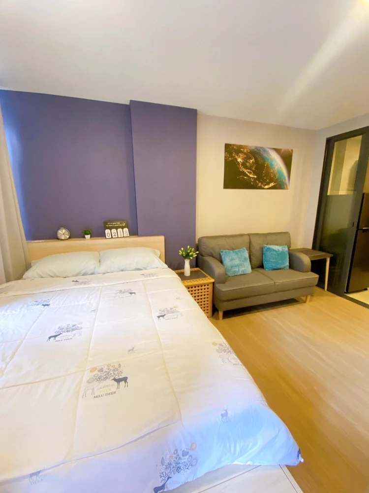 For sale or rent: The MUVE Bangna, 1 bedroom, 1 bathroom, 7th floor, decorated in a controlled tone, comes with complete furniture. Reserve now!