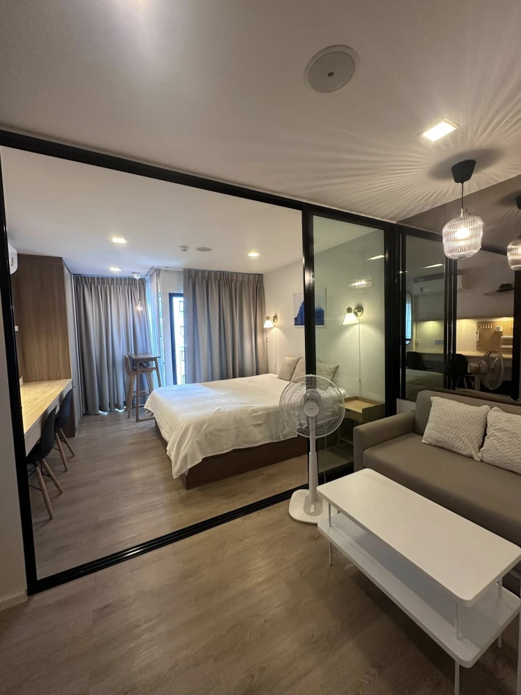 Condo for rent at Kave Town Shift. The unit is partitioned into separate, well-defined zones, located on the 7th floor with a pool view and great atmo