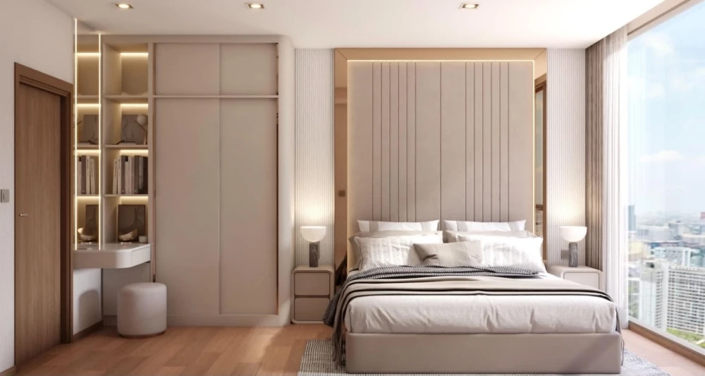 ✨ Urgent rental! Luxury pet-friendly condo, Via Sukhumvit 61, near BTS Ekkamai. 1 bedroom, 1 bathroom, 52.5 sq m, 2nd floor. Spacious and private room