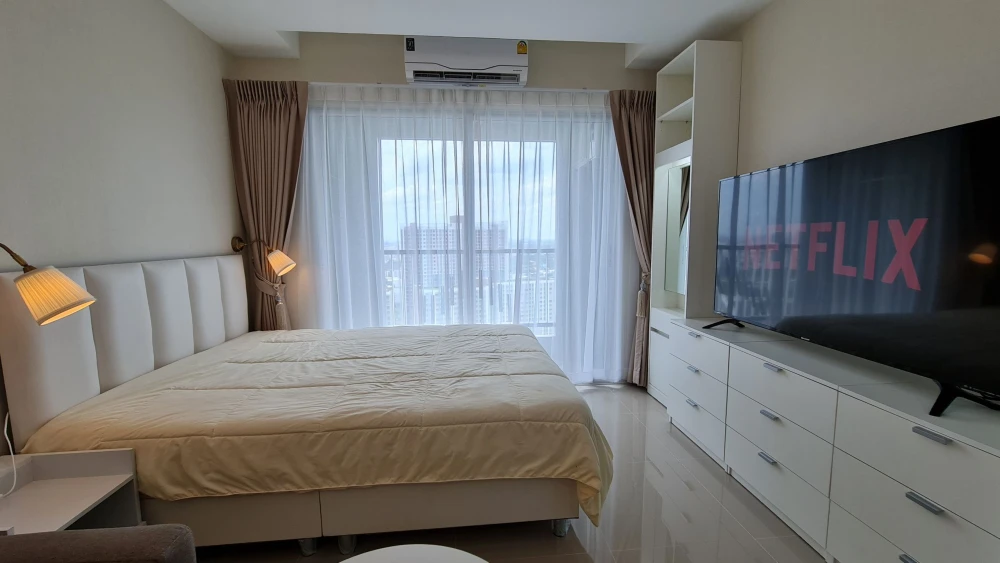 Condo for rent, Assakarn Place Srinakarin, 35th floor, city view, high floor, beautiful view, ready to move in. Book now!!