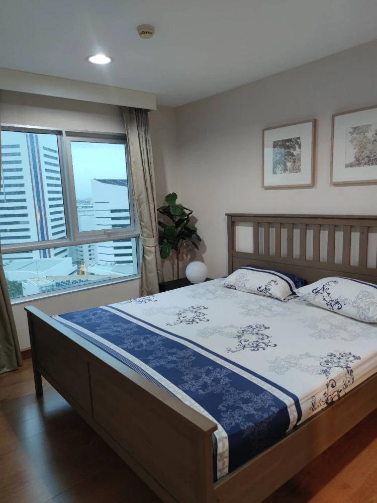 Condo for rent, Belle Grand Rama 9, clean room, high view, airy wing, fully furnished, ready to move in.